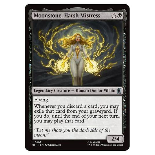Moonstone, Harsh Mistress 0107 card from the Magic The Gathering set Marvel Super Heroes