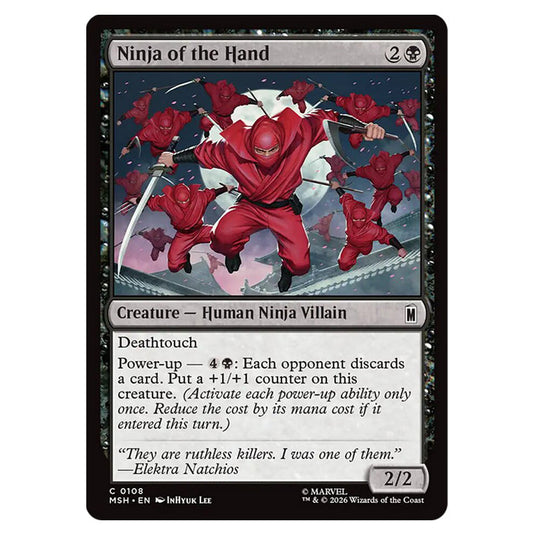 Ninja of the Hand 0108 card from the Magic The Gathering set Marvel Super Heroes