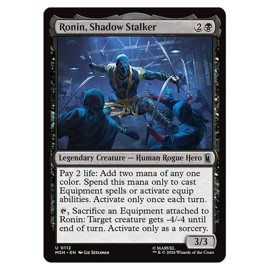 Ronin, Shadow Stalker 0112 card from the Magic The Gathering set Marvel Super Heroes