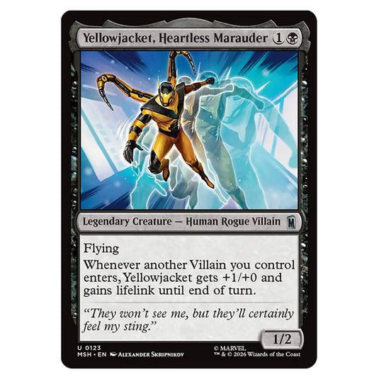 Yellowjacket, Heartless Marauder 0123 card from the Magic The Gathering set Marvel Super Heroes