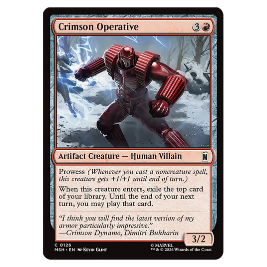 Crimson Operative 0126 card from the Magic The Gathering set Marvel Super Heroes