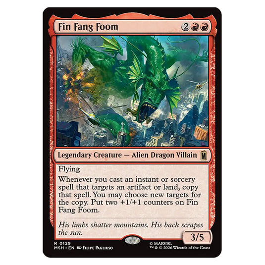 Fin Fang Foom 0129 card from the Magic The Gathering set Marvel Super Heroes