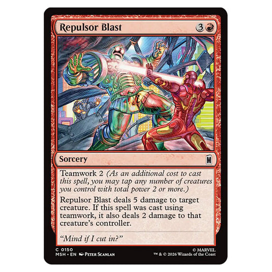 Repulsor Blast 0150 card from the Magic The Gathering set Marvel Super Heroes