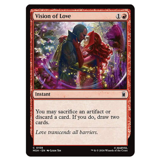 Vision of Love 0158 card from the Magic The Gathering set Marvel Super Heroes