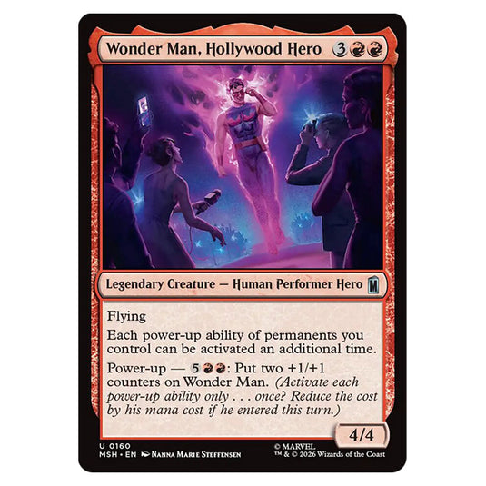 Wonder Man, Hollywood Hero 0160 card from the Magic The Gathering set Marvel Super Heroes