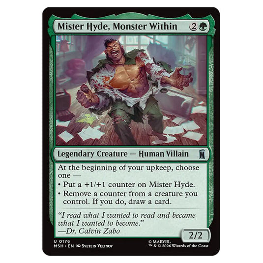 Mister Hyde, Monster Within 0176 card from the Magic The Gathering set Marvel Super Heroes