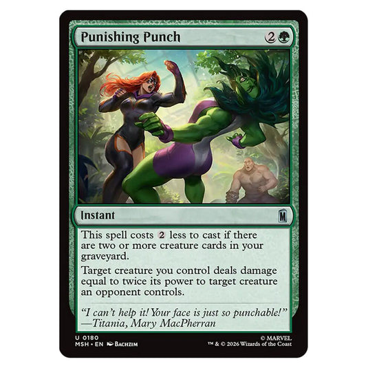 Punishing Punch 0180 card from the Magic The Gathering set Marvel Super Heroes