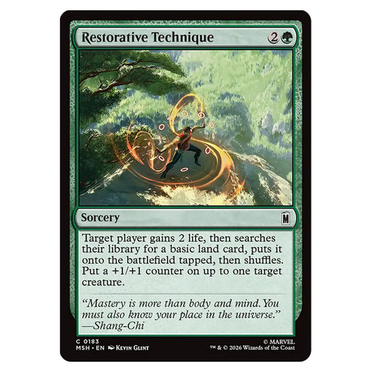 Restorative Technique 0183 card from the Magic The Gathering set Marvel Super Heroes