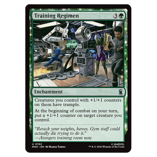 Training Regimen 0192 card from the Magic The Gathering set Marvel Super Heroes