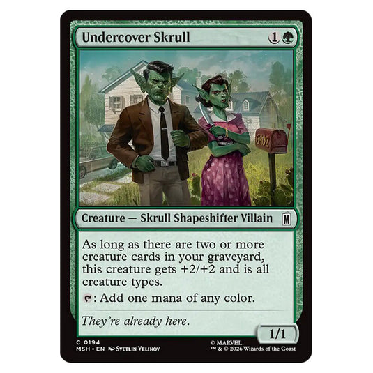 Undercover Skrull 0194 card from the Magic The Gathering set Marvel Super Heroes