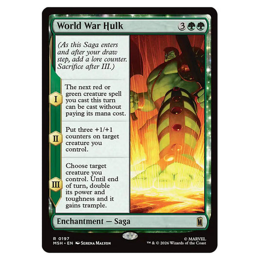 World War Hulk 0197 card from the Magic The Gathering set Marvel Super Heroes