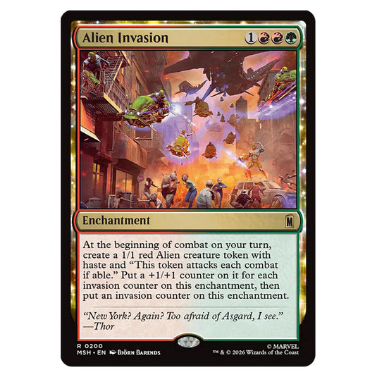Alien Invasion 0200 card from the Magic The Gathering set Marvel Super Heroes
