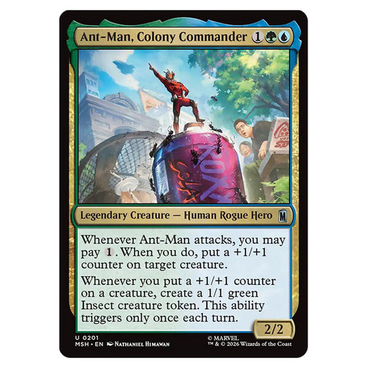 Ant-Man, Colony Commander 0201 card from the Magic The Gathering set Marvel Super Heroes