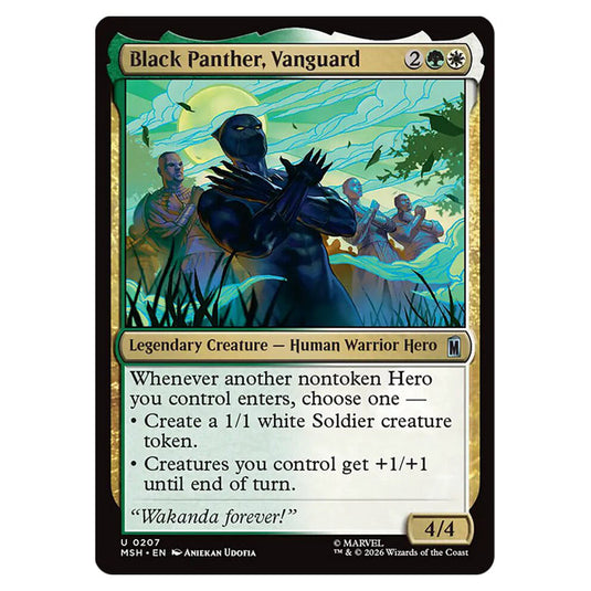 Black Panther, Vanguard 0207 card from the Magic The Gathering set Marvel Super Heroes