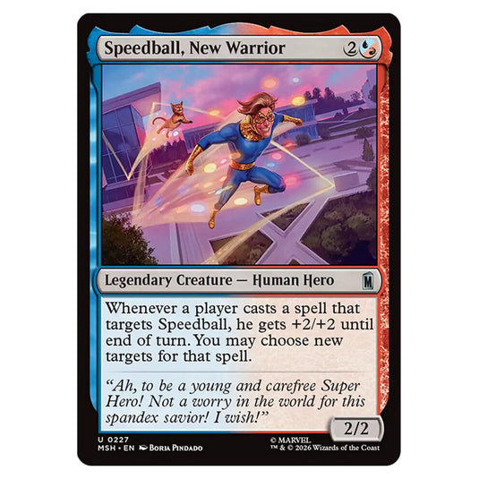 Speedball, New Warrior 0227 card from the Magic The Gathering set Marvel Super Heroes