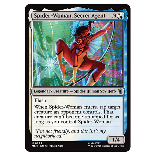 Spider-Woman, Secret Agent 0229 card from the Magic The Gathering set Marvel Super Heroes