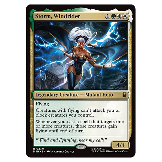 Storm, Windrider 0230 card from the Magic The Gathering set Marvel Super Heroes