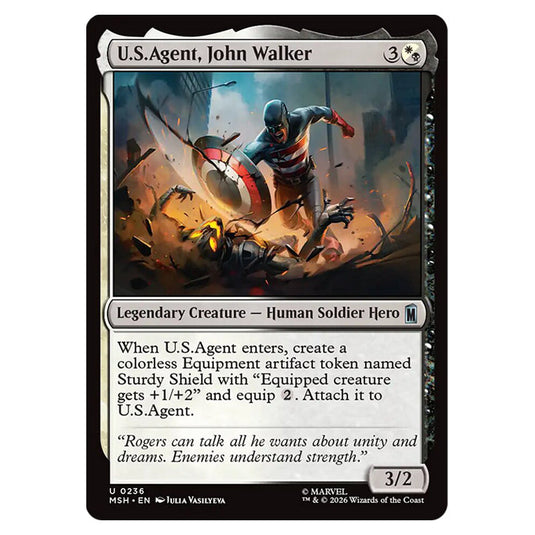 U.S.Agent, John Walker 0236 card from the Magic The Gathering set Marvel Super Heroes