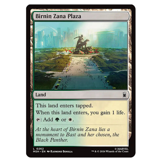 Birnin Zana Plaza 0262 card from the Magic The Gathering set Marvel Super Heroes