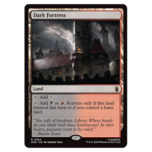 Dark Fortress 0264 card from the Magic The Gathering set Marvel Super Heroes