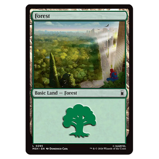 Forest 0295 card from the Magic The Gathering set Marvel Super Heroes