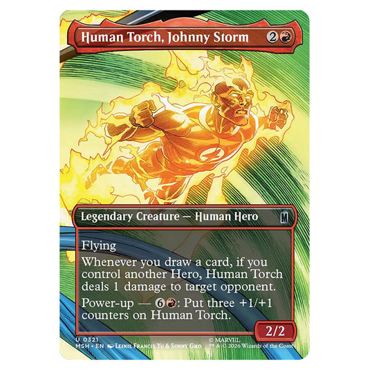 Human Torch, Johnny Storm 0321 card from the Magic The Gathering set Marvel Super Heroes