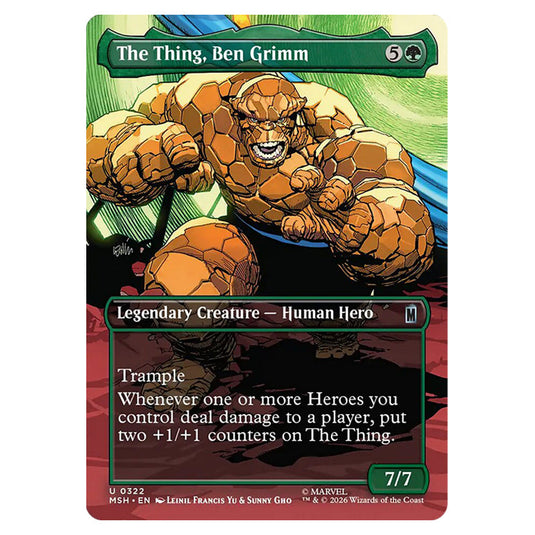 The Thing, Ben Grimm 0322 card from the Magic The Gathering set Marvel Super Heroes