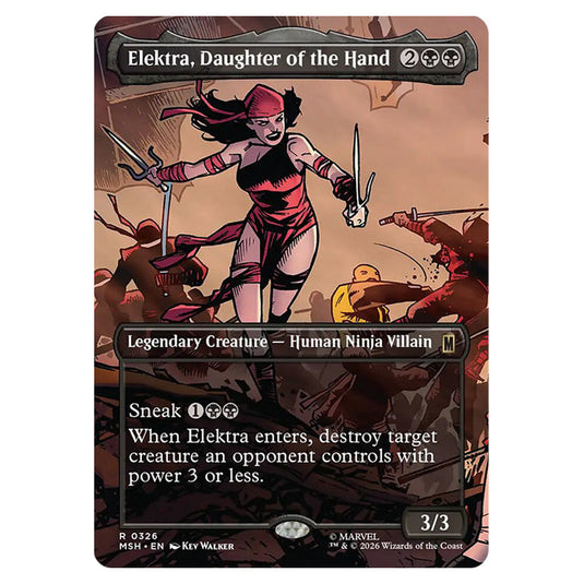 Elektra, Daughter of the Hand 0326 card from the Magic The Gathering set Marvel Super Heroes