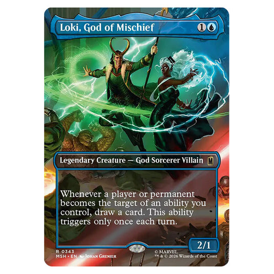 Loki, God of Mischief 0343 card from the Magic The Gathering set Marvel Super Heroes
