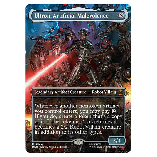 Ultron, Artificial Malevolence 0344 card from the Magic The Gathering set Marvel Super Heroes