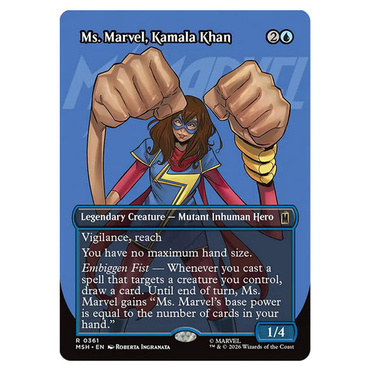 Ms. Marvel, Kamala Khan 0361 card from the Magic The Gathering set Marvel Super Heroes