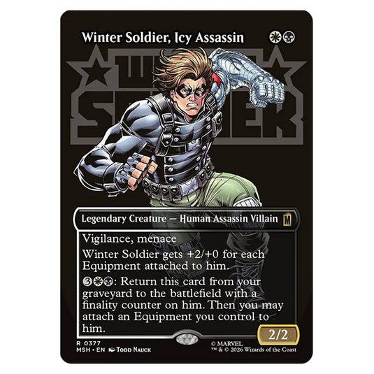 Winter Soldier, Icy Assassin 0377 card from the Magic The Gathering set Marvel Super Heroes