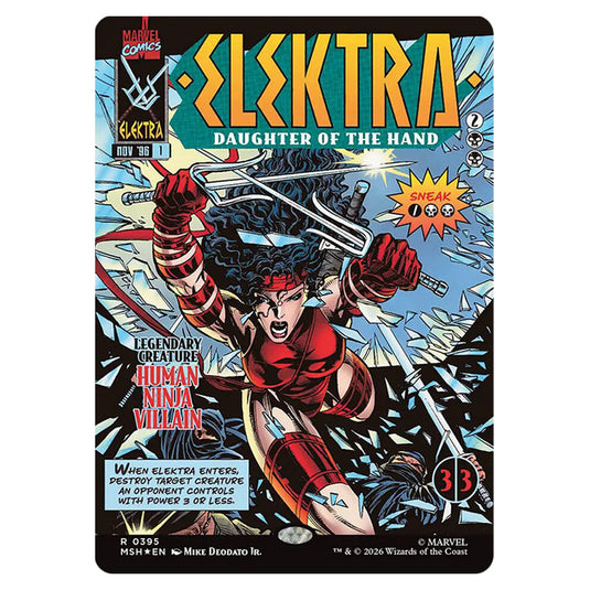 Elektra, Daughter of the Hand 0395 card from the Magic The Gathering set Marvel Super Heroes