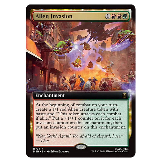 Alien Invasion 0417 card from the Magic The Gathering set Marvel Super Heroes