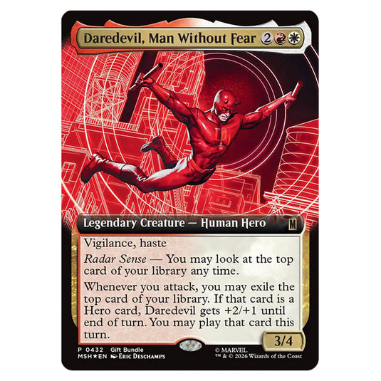 Daredevil, Man Without Fear 0432 card from the Magic The Gathering set Marvel Super Heroes