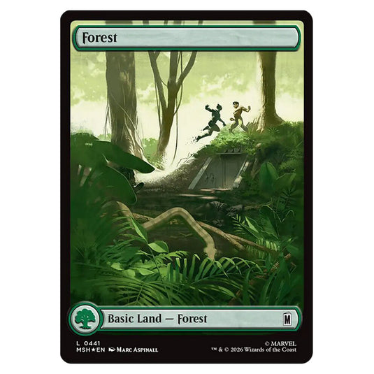 Forest 0441 card from the Magic The Gathering set Marvel Super Heroes