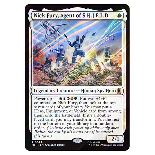Nick Fury, Agent of S.H.I.E.L.D. 0025 card from the Magic The Gathering set Marvel Super Heroes