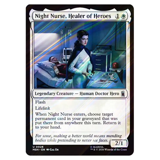 Night Nurse, Healer of Heroes 0026 card from the Magic The Gathering set Marvel Super Heroes