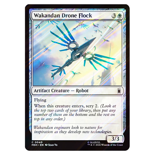 Wakandan Drone Flock 0040 card from the Magic The Gathering set Marvel Super Heroes