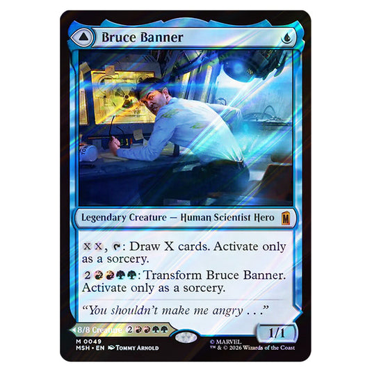 Bruce Banner // The Incredible Hulk 0049 card from the Magic The Gathering set Marvel Super Heroes