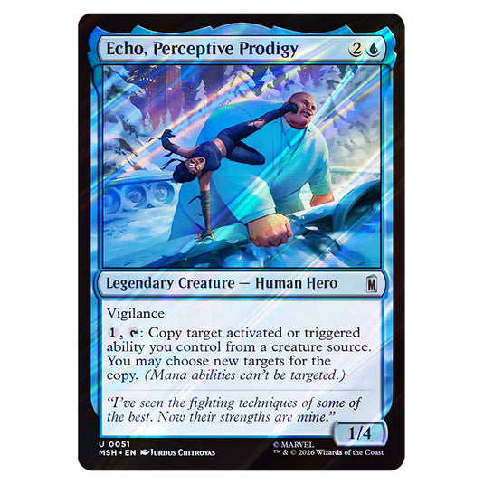 Echo, Perceptive Prodigy 0051 card from the Magic The Gathering set Marvel Super Heroes