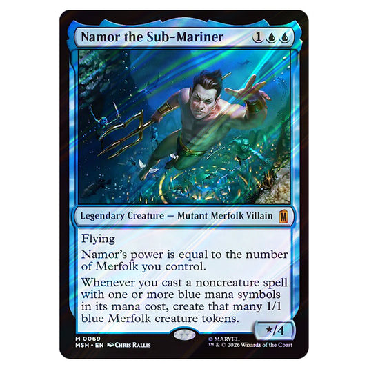 Namor the Sub-Mariner 0069 card from the Magic The Gathering set Marvel Super Heroes