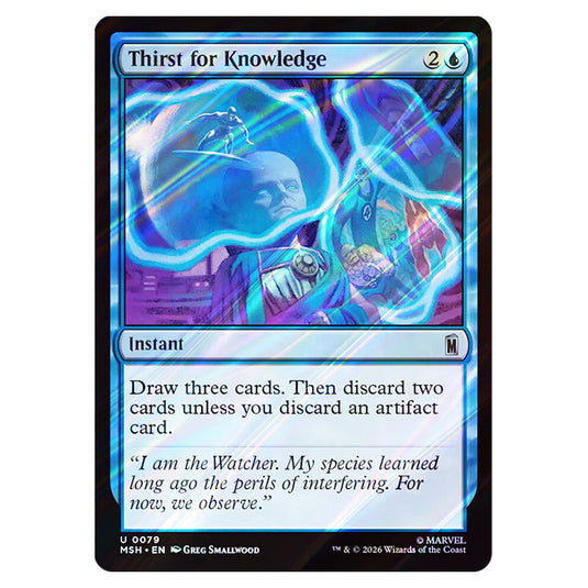 Thirst for Knowledge 0079 card from the Magic The Gathering set Marvel Super Heroes