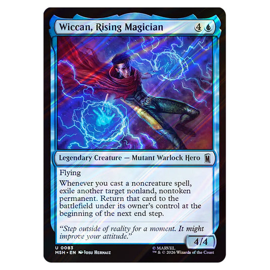 Wiccan, Rising Magician 0083 card from the Magic The Gathering set Marvel Super Heroes