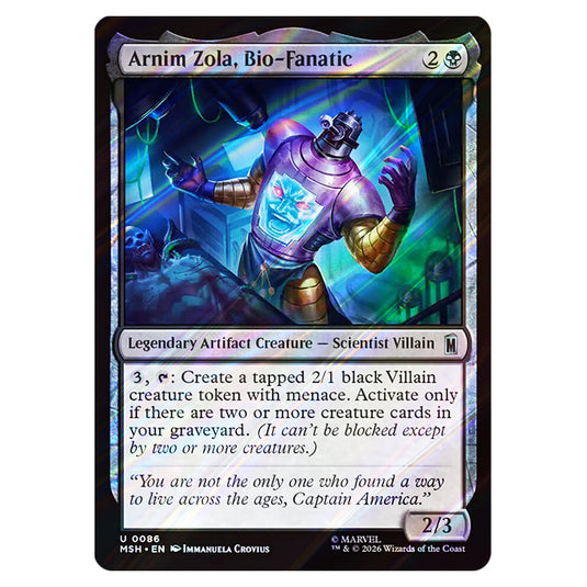 Arnim Zola, Bio-Fanatic 0086 card from the Magic The Gathering set Marvel Super Heroes