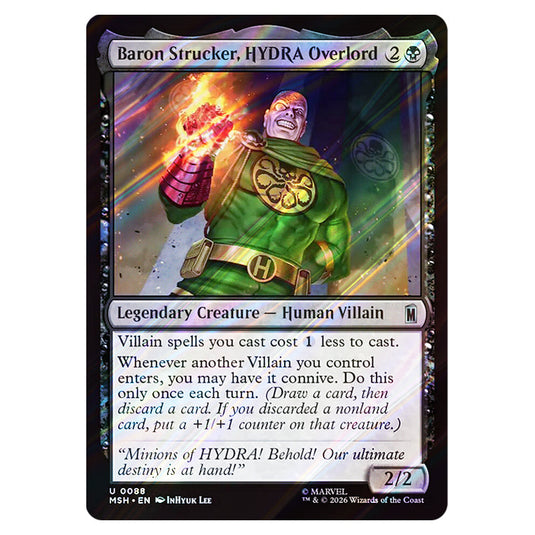 Baron Strucker, HYDRA Overlord 0088 card from the Magic The Gathering set Marvel Super Heroes