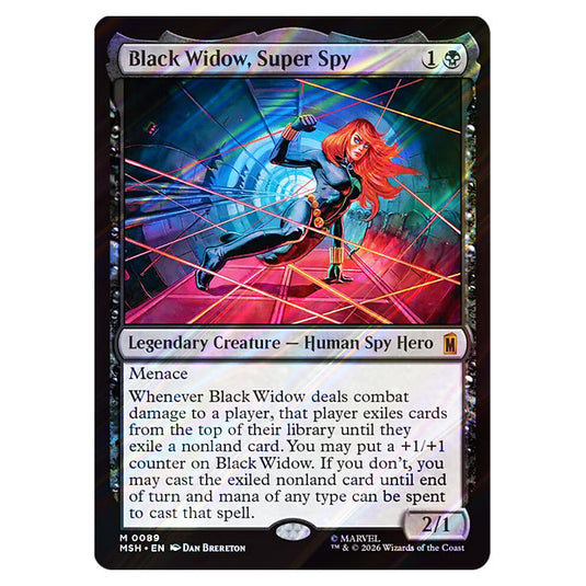 Black Widow, Super Spy 0089 card from the Magic The Gathering set Marvel Super Heroes