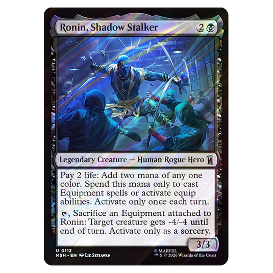 Ronin, Shadow Stalker 0112 card from the Magic The Gathering set Marvel Super Heroes