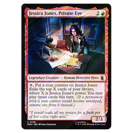 Jessica Jones, Private Eye 0139 card from the Magic The Gathering set Marvel Super Heroes