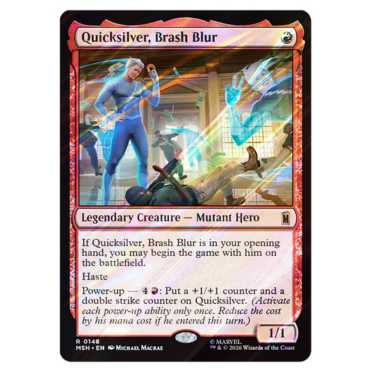 Quicksilver, Brash Blur 0148 card from the Magic The Gathering set Marvel Super Heroes
